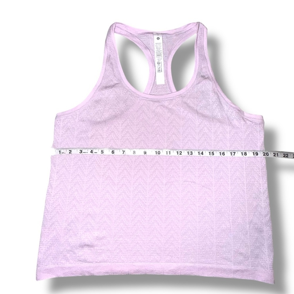 NWT LULULEMON Swiftly Pointelle Racerback Tank *Waist Herringbone Dot Pink 14 - Picture 10 of 11